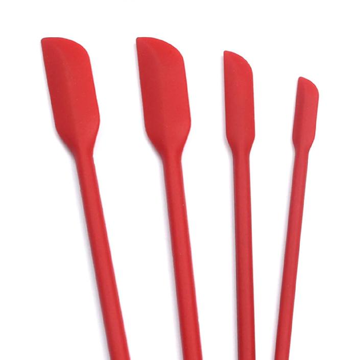 Beauty Spatula 4 PCS Makeup Spatula Mini Silicone for Cosmetics & Kitchen - 3 Sizes
