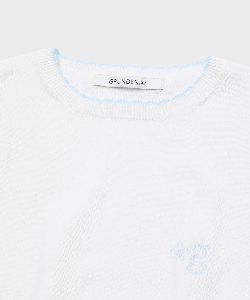 Geulleondeun Cool Cotton Knit Top (White)