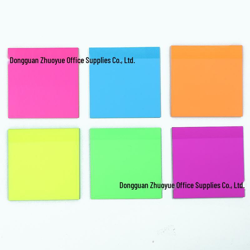 Colorful Transparent PET Sticky Notes with Strong Adhesion for Students and Office Use