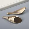 Golden Leaf Design Drawer Pull Handle Loquat Leaf Shape Wardrobe Knob Handle  Cabinet Door