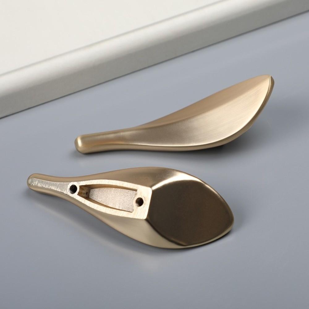 Golden Leaf Design Drawer Pull Handle Loquat Leaf Shape Wardrobe Knob Handle Cabinet Door