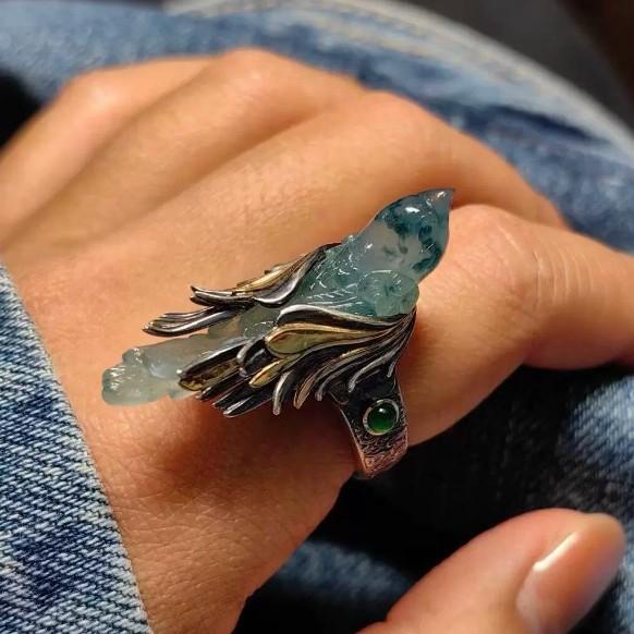 New Chinese-style flying bird open ring, retro literary and new high-end light luxury versatile niche personality trend ring