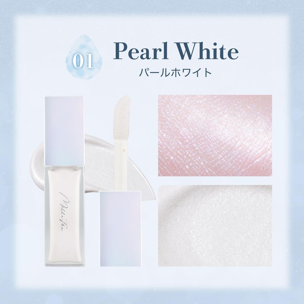 Millefee Nuance Glow Highlighter 01 Pearl White Highlight Base Makeup Glowing Skin 3D Liquid Blue Glitter Glow