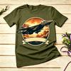 Vintage Patriotic F14 Tomcat Fighter Jet Sunset Military Graphic TShirt Unisex Unisex 100 Cotton Casual Summer Streetwear Gift