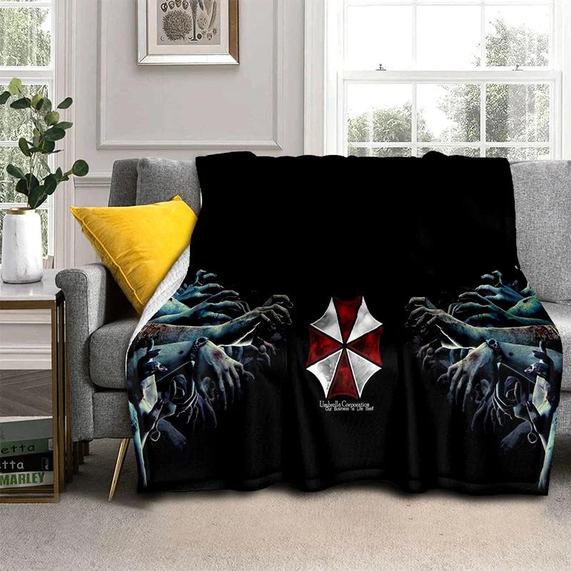 Pătură pentru jocuri 3D R-Resident Evil pentru jocuri, pătură moale pentru acasă, dormitor, pat, canapea, picnic, călătorie, birou, odihnă, pătură pentru copii