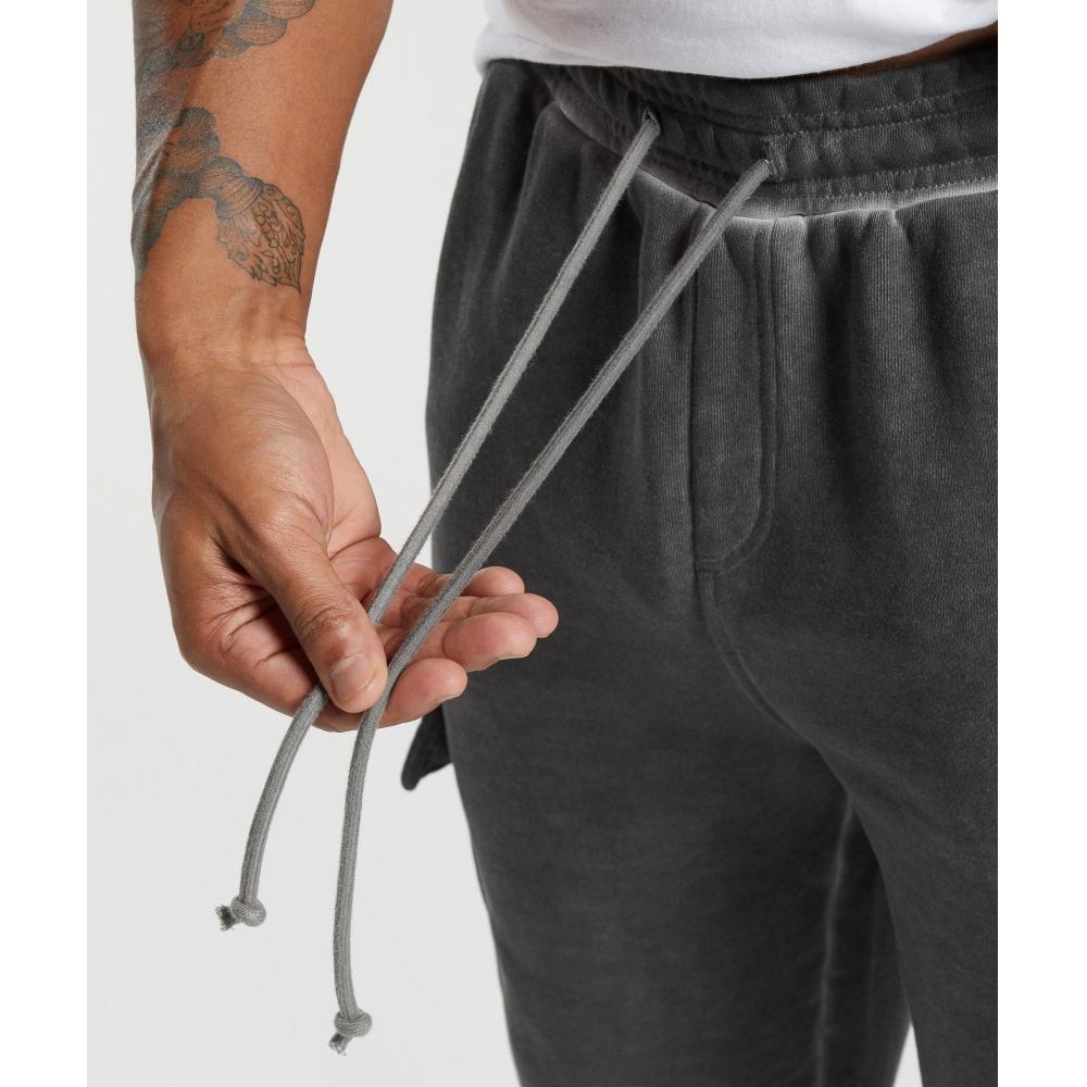 Gymshark Heavyweight Washed Cargo Joggers Black A5a4n Bcdx