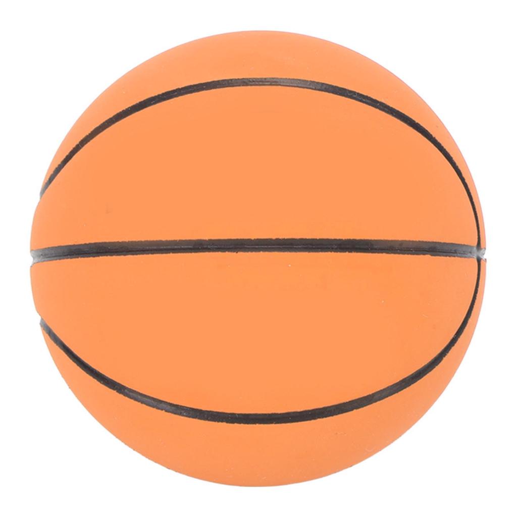 Basketball Toy Stress Relief High Elasticity Portable Rubber Play Ball for Pet Interaction Desktop Ornament Brown