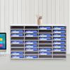 36 Slot Literature Organizer Adjustable White Wood File Sorter Mail Center Classroom Magazine Storage Rack