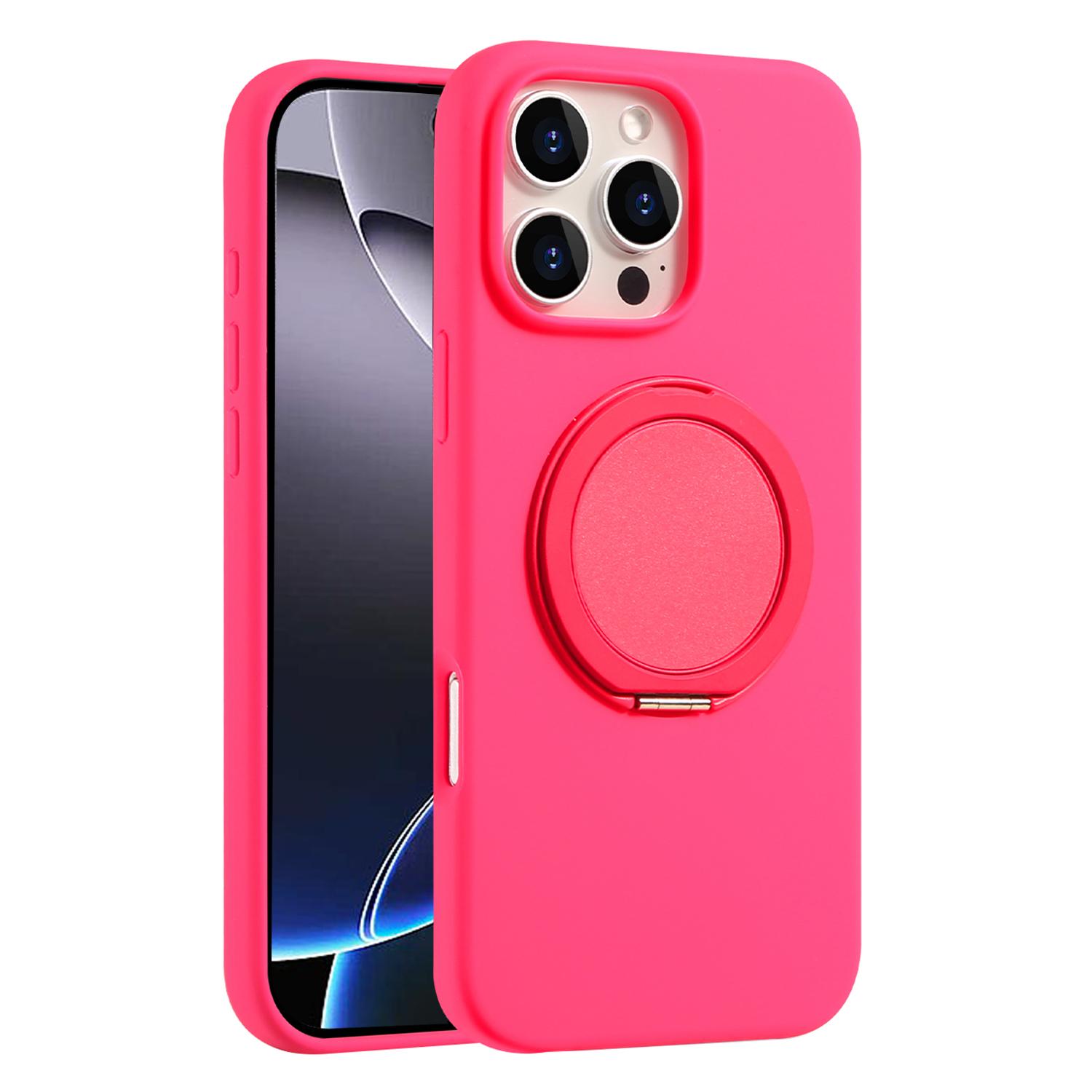 

Оптовая закупка Магнитный чехол для iPhone 16 Pro Max Большие вырезы Подставка Жидкий силиконовый чехол для телефона Rose