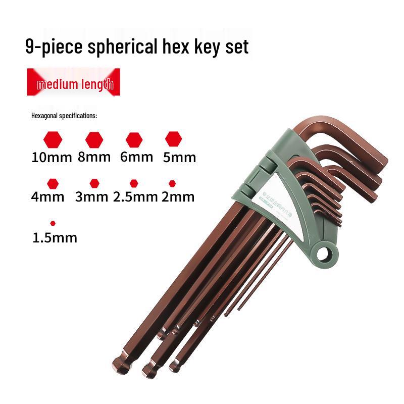 S2 Extended Ball Head Hex Key Wrench, High Strength Hardened 5mm/4mm Hexagonal Tool