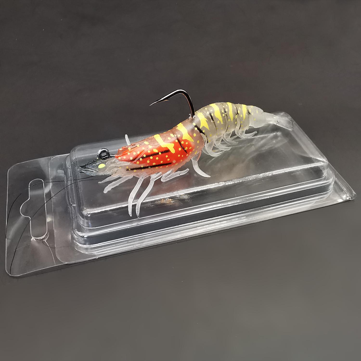 

1 шт./3 шт. Светящаяся мягкая приманка Креветка Рыболовная приманка с предварительно оснащенными джиг-головками для ловли окуня, форели, судака, для пресной и морской воды