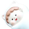 Funny Car Interior Ornament Doll Cartoon Toy for Holiday Windowsill White