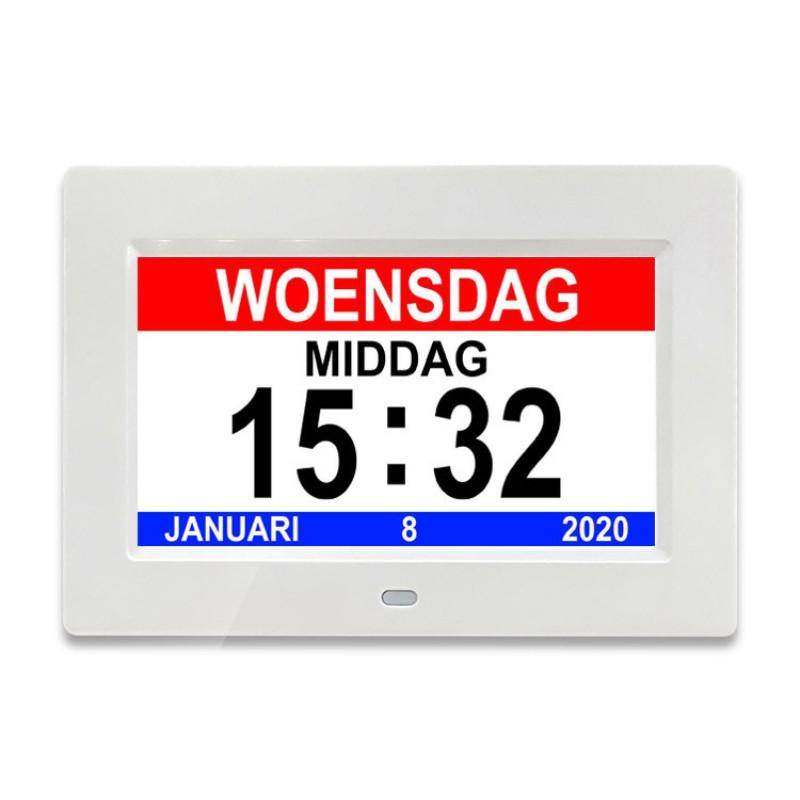 7 Inch Machine Elderly Alarm Clock Electronic Calendar Clock Desktop Medication Reminder Machine LCD Digital Clock