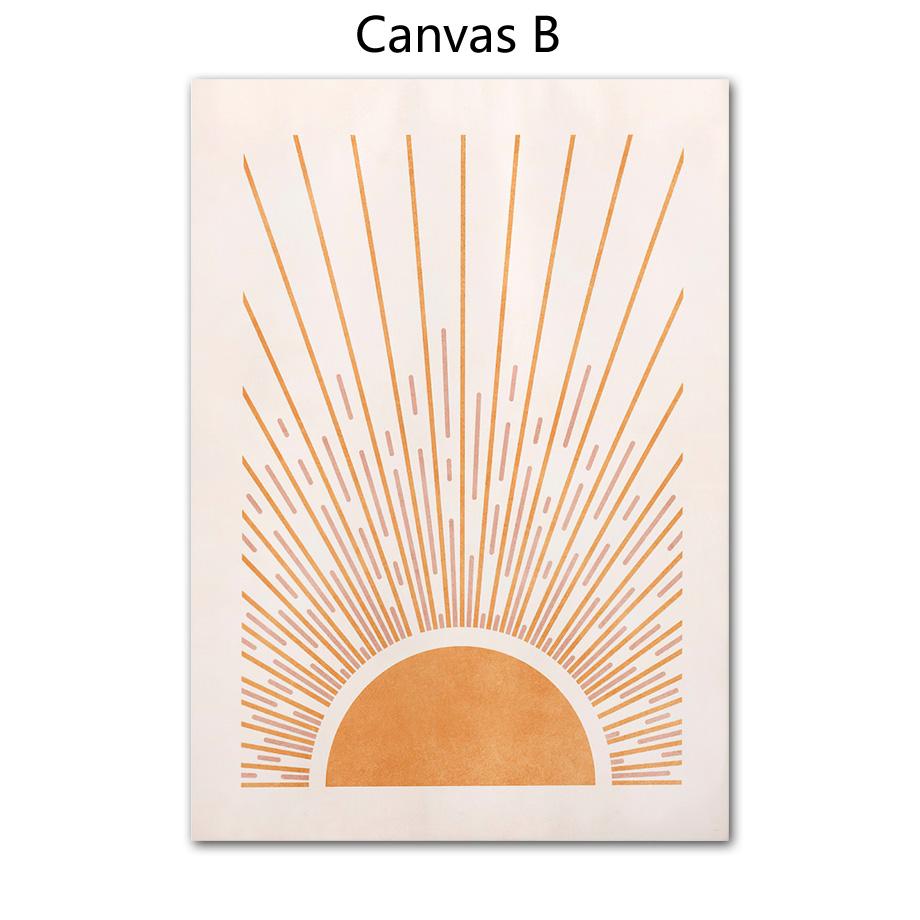 Boho Abstract Geometry Leaf Plant Solar Line Arch Posters and Print Walls of Art Canvas Paintings Wall Panels Interior Decor Rooms