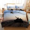 Deluxe Modern Tank Race Bedding Set - Single/Double/King/Queen Size Down Quilt Cover & Pillowcase, Home Textile