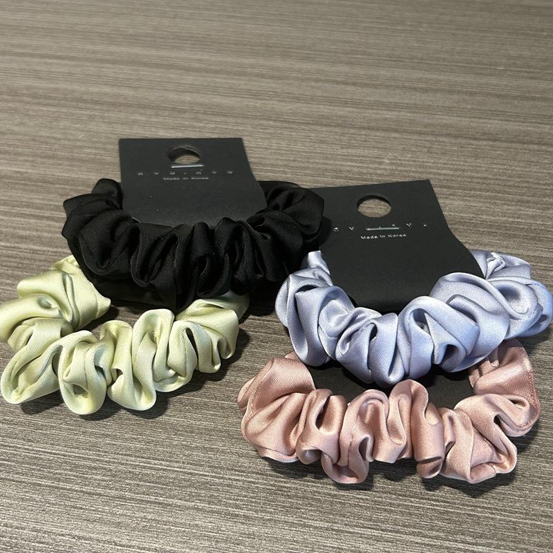 Korean Satin Silk Elastic Hair Tie - Chic, French Style Solid Color Band