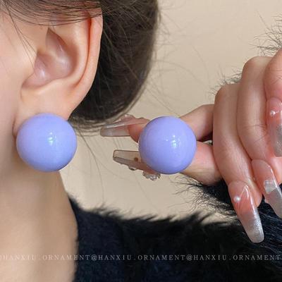 Orecchini a Bottone Sfera Geometrica Argento per Donna - Design Dolce Coreano, Unici e Versatili