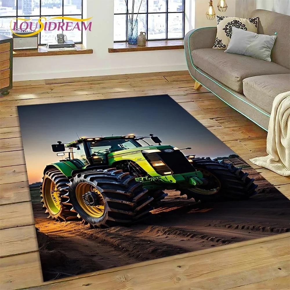 Retro Tractor Car  Truck Carpet Rug for Bedroom Living Room Home Sofa Decoration,Children Game Large Decor Floor Mat Gift