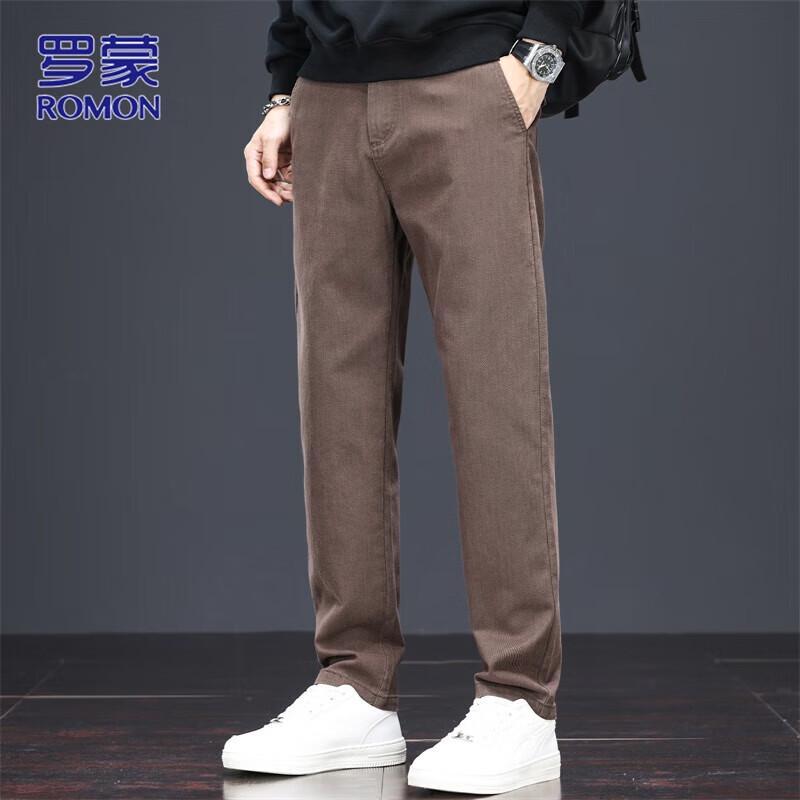 ROMON Men's Loose Straight Business Casual Long Pants