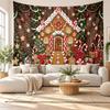 Weihnachtlich bedruckter Wandteppich für Schlafzimmer Wohnzimmer Wanddekoration Feiertagsgeschenk