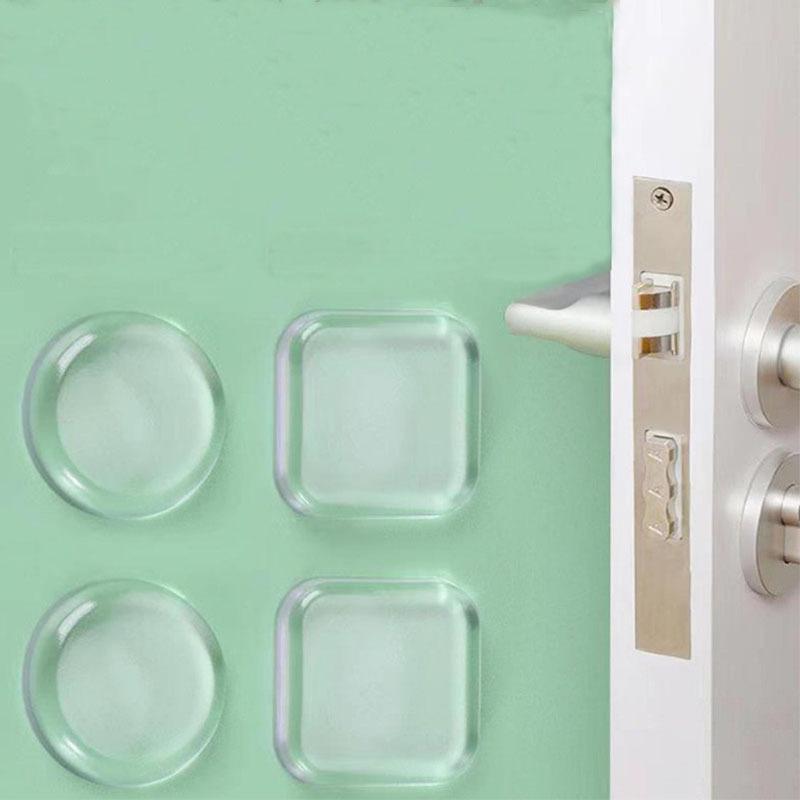 Silicone Door Stopper Pads - Transparent Wall Protector Bumper for Door Handle, Refrigerator & Furniture - Self-Adhesive Rubber Cushion