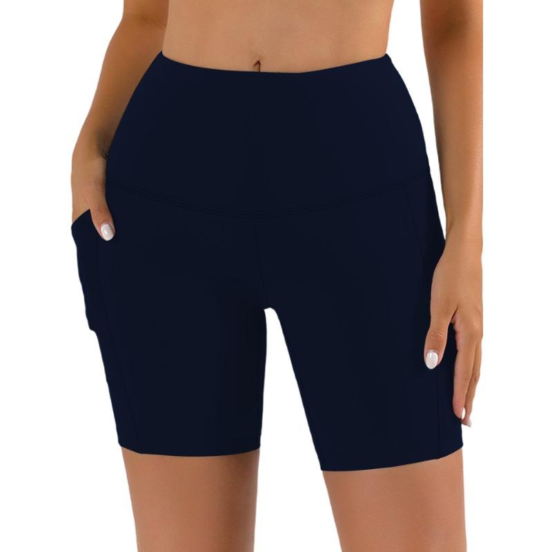 Damen Po-Lifting Elastische Enge Yoga-Shorts Mit Taschen Für Fitness-Training Im Fitnessstudio