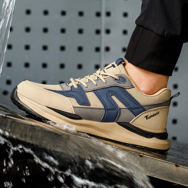 Men'S Steel Toe Puncture Proof Anti-Skid Work Safety Shoes, Breathable Industrial Construction Sneakers