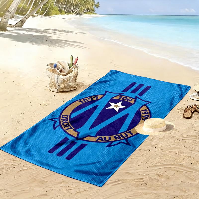 Asciugamano da Spiaggia Stampa Olympique de Marseille, Asciugamano Grande Morbido Asciugatura Rapida per Spiaggia Campeggio Nuoto