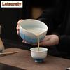 2PCS Melon Edge Gradient Matcha Brewing Cup With Pouring Spout Reusable Matcha Bowl Set Food Grade Japanese Green Tea Bowl Gifts