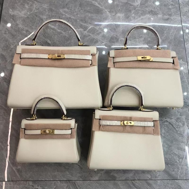 Cross-border togo lychee pattern first layer cowhide Kelli bag shoulder bag messenger bag women's bag bride bag large capacity bag