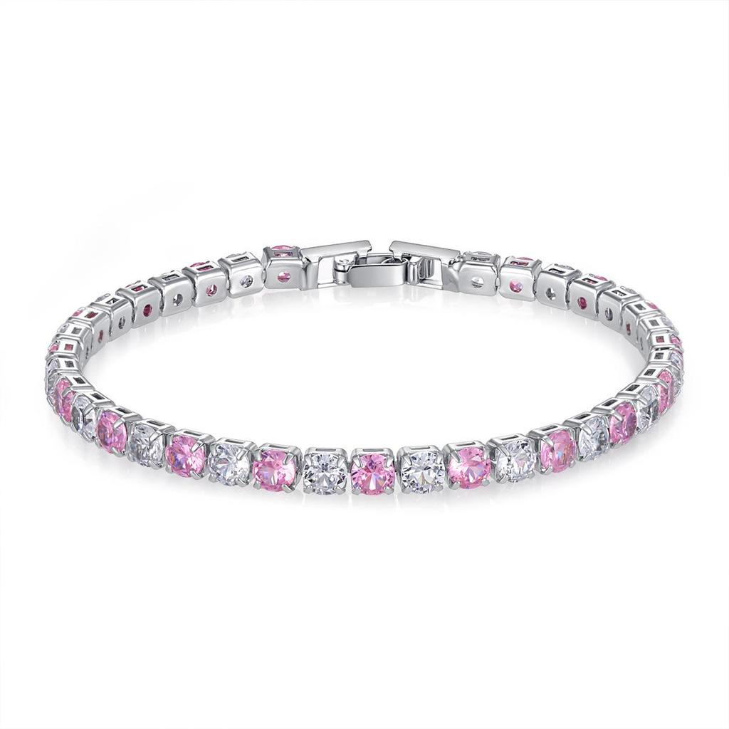 Módní vícebarevný zirkonový tenisový náramek 4 mm - Elegantní a lehký luxus
