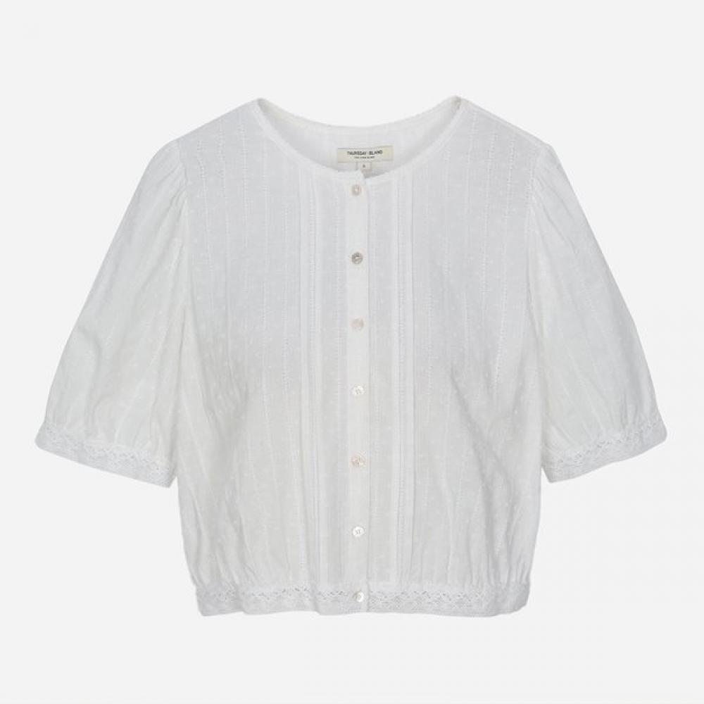 Thursday Island Women Lace Pintuck Blouse T264mbl235w white (WH)/S