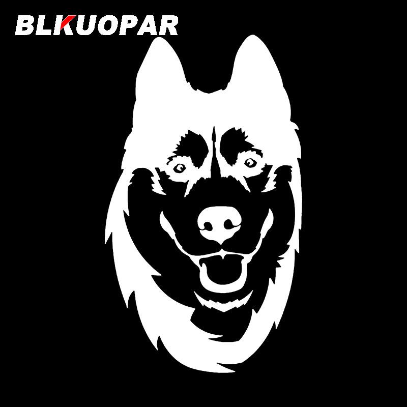 BLKUOPAR Husky Dog Head Car Stickers Personality Decal Sunscreen Die Cut Refrigerator Motorcycle Car Accessories
