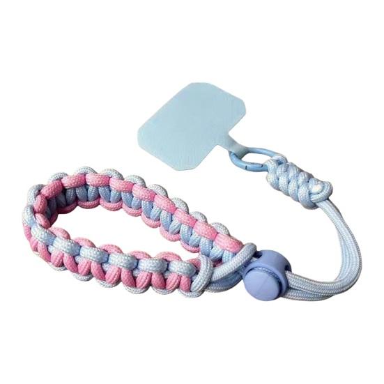 

Ремінець для телефону ручної роботи, регульований підвісний ремінь для зап’ястя, відкритий, універсальний чохол, ланцюжок для шнура через плече, ланцюжок-брелок, ремінець для зап’ястя, який не втрачається рожевий