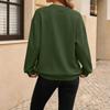 Women's V-Neck Long Sleeve Loose Fit Sweatshirt Color Comfortable Casual Pullover