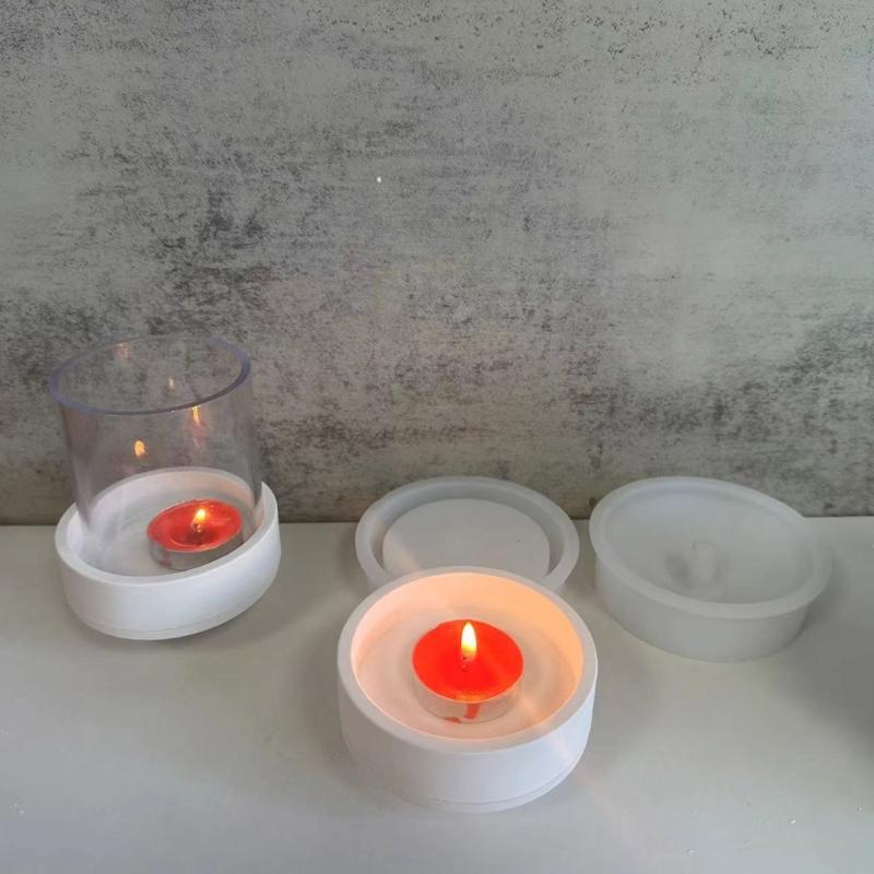 Outdoor Garden Candle Holder Silicone Molds Handmade Candlestick Molds Concrete Plaster Moulds for Candle Holder Making