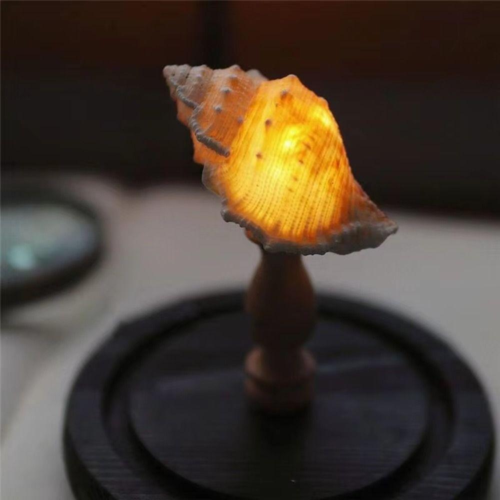 Soft Lighting Sea Urchin Lamp Handmade Night Light Ornament Idea Shell Lamp Indoor Room