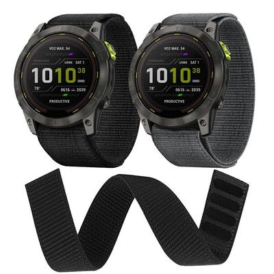 22mm Nylon Watch Band for Garmin Fenix 8 47mm/Fenix 7/Quatix 7 Pro Magic Tape Wrist Band