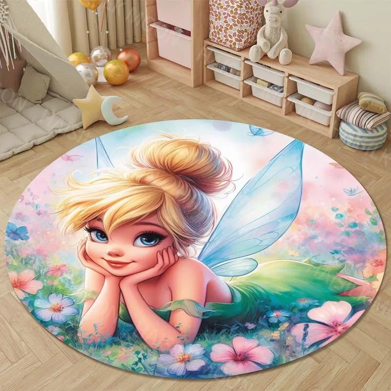 3D HD Princess Aladdin Cartoon Round Carpet, Living Room Bedroom Children's Room Comfort Rug, Non-Slip Durable Mat, Nice Gift