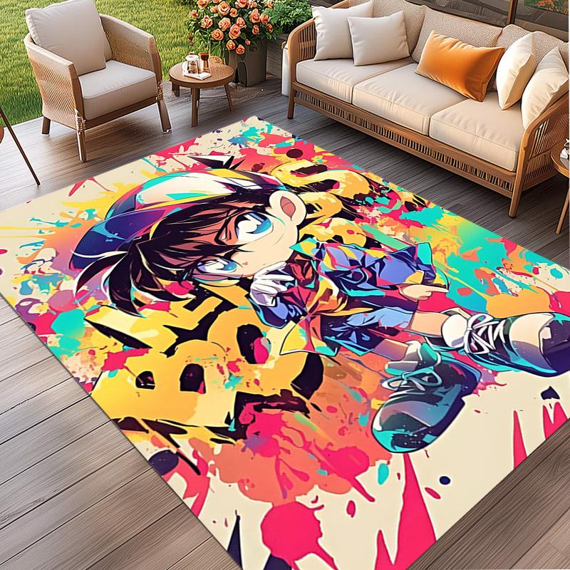Detective Conan Print Rug, Washable Floor Carpet, For Entryway Dorm Laundry Room Office Study, Home Decor Birthday Christmas Gift