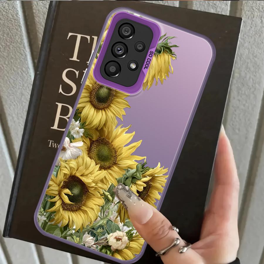 

Back Phone Cover Case for Samsung Galaxy A04 A05 A71 A56 A03 A50 A51 A52 A06 A07 A54 A10 A20 A72 Fashion Sunflower Art Galaxy A52 5G