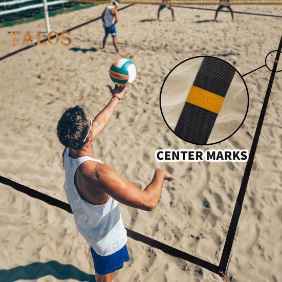 26.3' X 52.6' Beach Volleyball Lines for Sand 2.5inch Wide Boundary Lines with Sand Bag for Outdoor Sand Backyard Grass