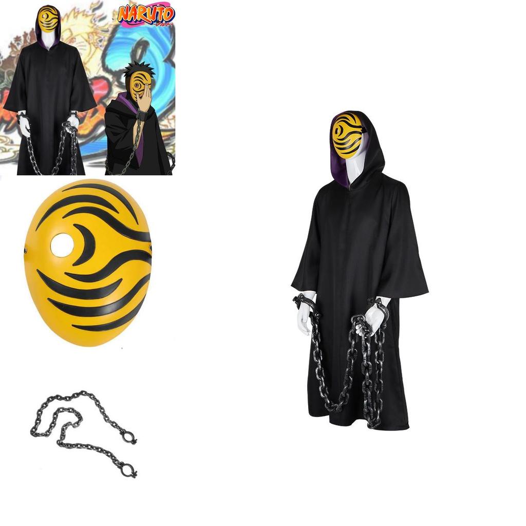 Set Costume Naruto Akatsuki Tobi Uchiha Obito Pentru Cosplay Și Halloween