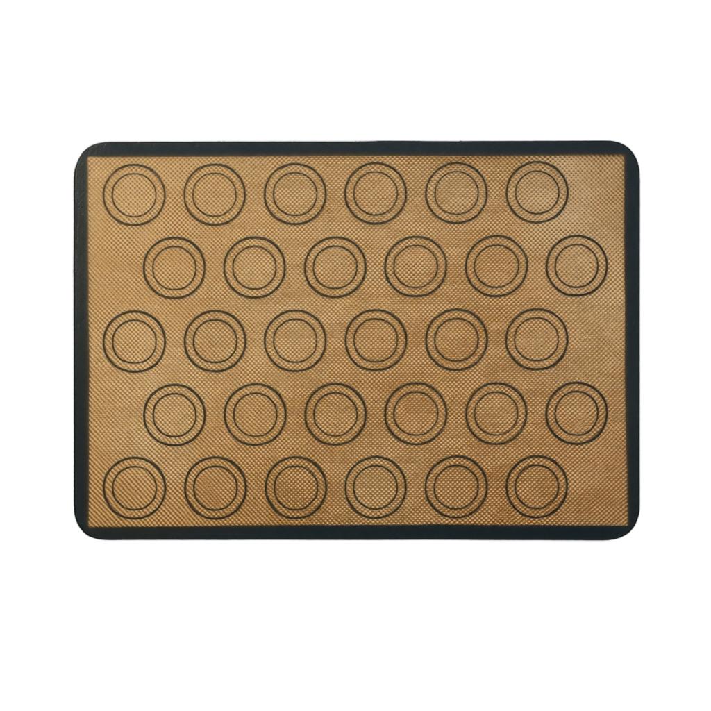 Non Stick Silicone Baking Mat for Macaron Pastry Dough Rolling and Baking Tool with Circular Guides for Evenly Sized Cookies and Macarons