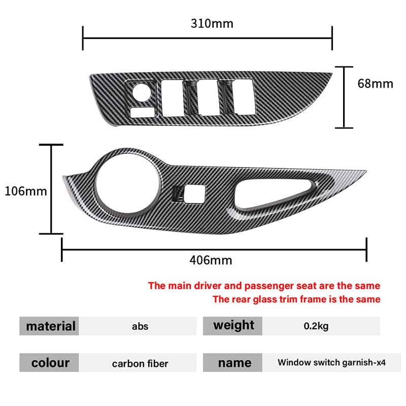 MEKOMEKO CRS-BLSJB New Toyota Corolla Cross Dedicated Power Window Switch Cover Door Window Button