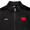 Li Ning Autumn And Winter Fleece Lined Stand Collar National Flag Logo Casual Warm Jacket Men Jacket Black AWDVD03-1