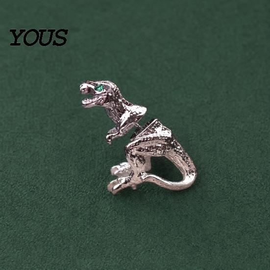 Vintage Texture Earring Alloy Piercing Earring, 3D Tyrannosaurus Rex Design Stud Retro Metal Distressed Dinosaur for Street Style Jewelry Gift