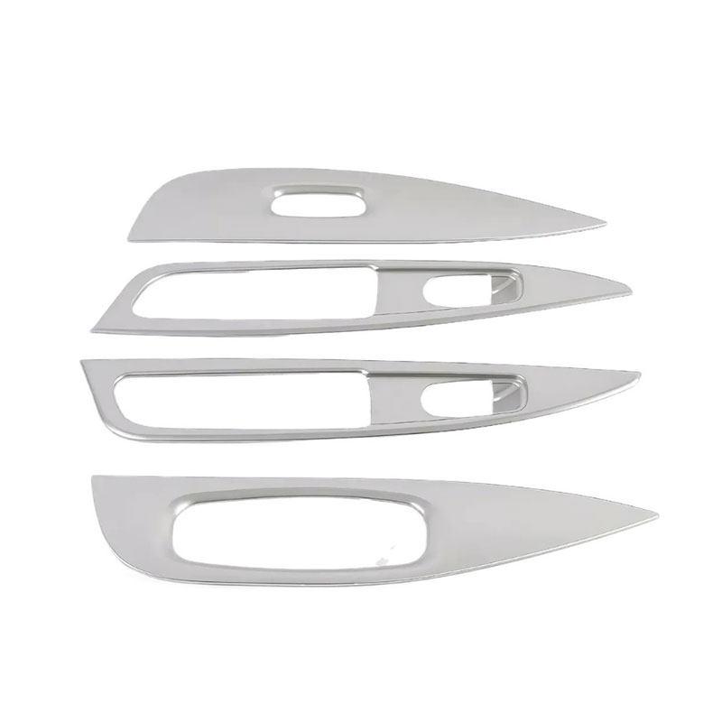 For Nissan Qashqai J11 2016- LHD ABS Carbon Fiber Texture Car Door Armrest Panel Window Glass Lift Switch Frame Cover Trim