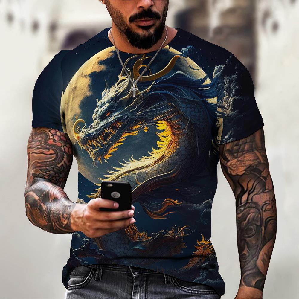 

Beach Leisure Short Sleeved 3D Digital Printed T-shirt Fashion for Men Shirt S