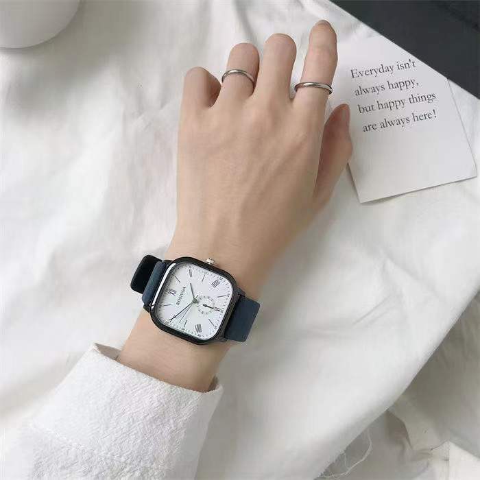 Fashion Square Big Dial Quartz Watch for Men Women New Black Men's Wristwatches Simple Sports Couple Watches Student Watch Gifts